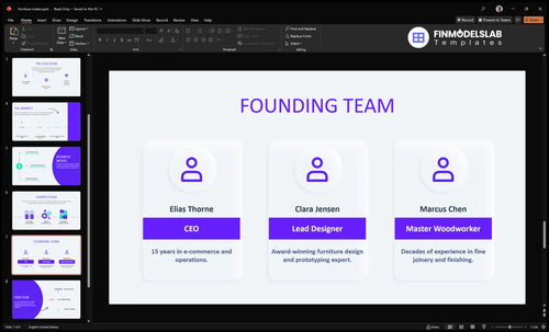 furniture maker team slide financialmodelslab