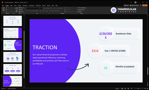 furniture maker tracrtion slide financialmodelslab