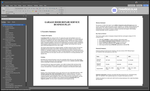 garage door repair business plan executive summary financialmodelslab