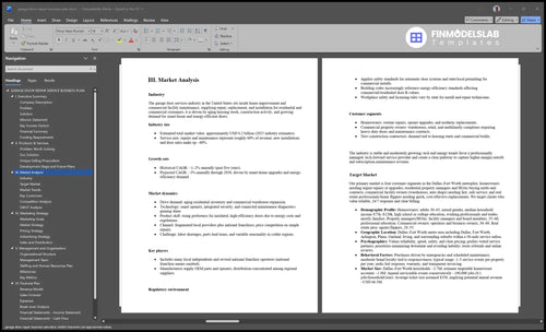 garage door repair business plan marketing analysis financialmodelslab