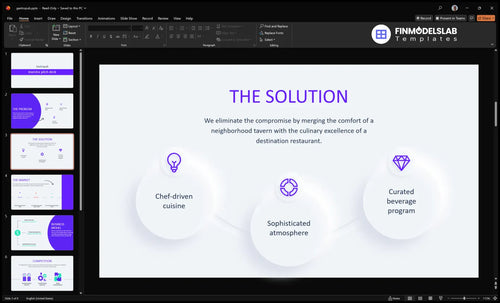 gastropub solution slide financialmodelslab
