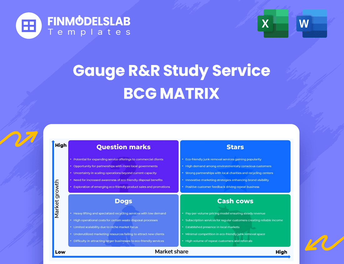 Gauge R&R Study Service BCG Matrix