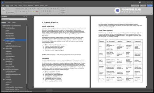 general marketplace business plan product financialmodelslab