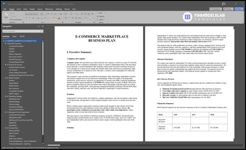 goods and products marketplace business plan executive summary financialmodelslab