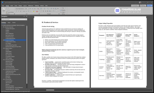 grain handling business plan product financialmodelslab