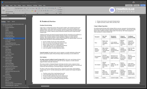 ground freezing business plan product financialmodelslab