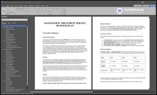 hangover iv treatment business plan executive summary financialmodelslab