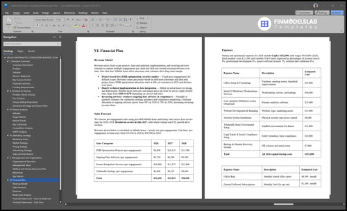 health informatics consulting business plan financial plan financialmodelslab