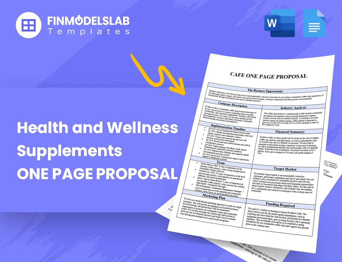 Health and Wellness Supplements Business Proposal