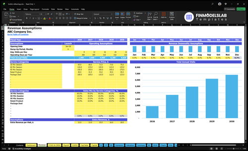 holistic reflexology financial model revenue financialmodelslab