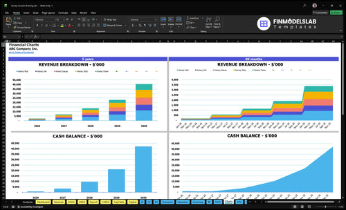 honey wound dressing financial model charts financialmodelslab