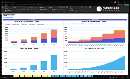 hospice care financial model charts financialmodelslab