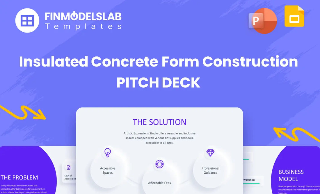 Insulated Concrete Form Construction Investment Pitch Deck - investor pitch to secure funding with investor-ready structure, visual storytelling, financial snapshot; solves tight deadlines and unclear investor expectations