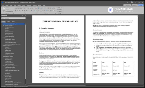 interior design business plan executive summary financialmodelslab