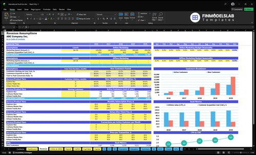 international food box financial model revenue financialmodelslab