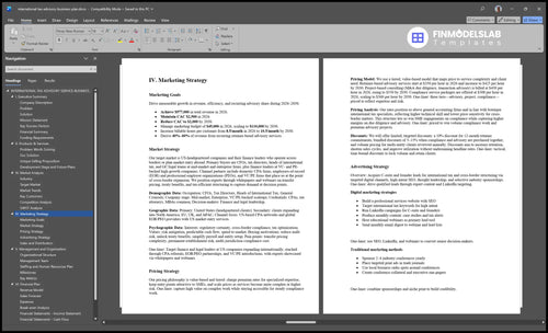 international tax advisory business plan marketing plan financialmodelslab