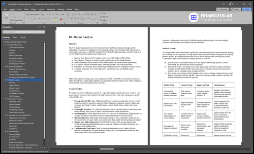 internet bank business plan marketing analysis financialmodelslab