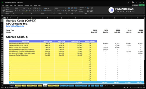 Invoice Factoring Service Financial Model captable inputs and calculations showing ownership stakes, funding rounds, dilution mechanics and customizable investor/employee equity assumptions for scenario-ready fundraising clarity
