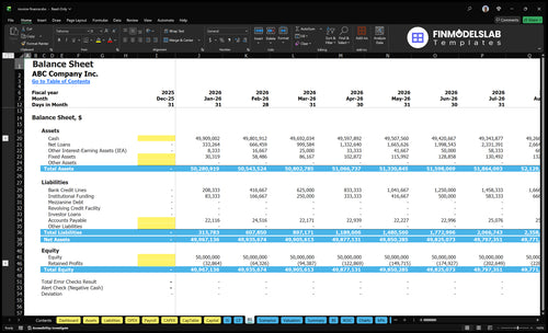 invoice finance financial model balance sheet financialmodelslab
