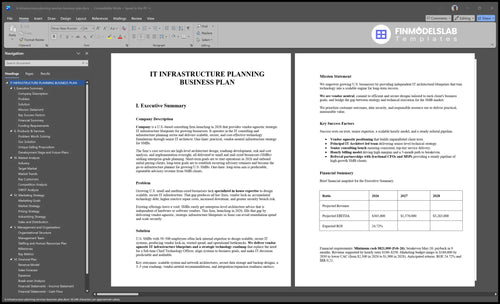 it infrastructure planning services business plan executive summary financialmodelslab