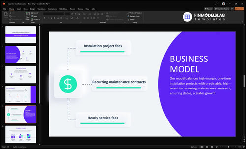 kegerator installation business model slide financialmodelslab