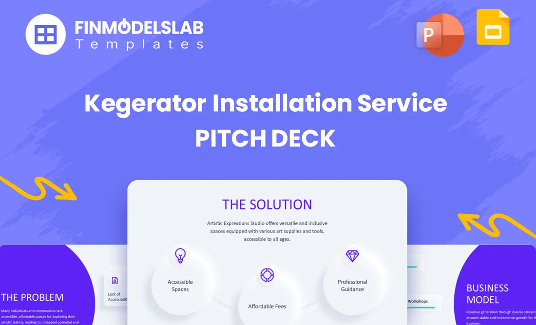 Kegerator Installation Service Investment Pitch Deck - investor pitch to raise capital and win meetings, featuring investor-ready structure, visual storytelling, problem-solution framework and fundraising ask; solves tight deadlines and unclear investor expectations.