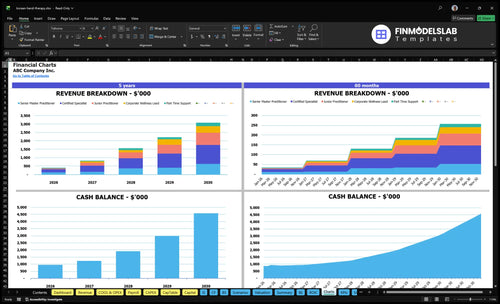 korean hand therapy financial model charts financialmodelslab