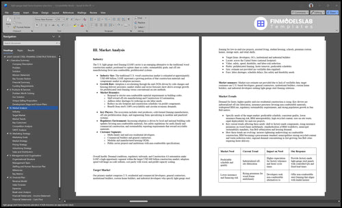 light gauge steel frame business plan marketing analysis financialmodelslab