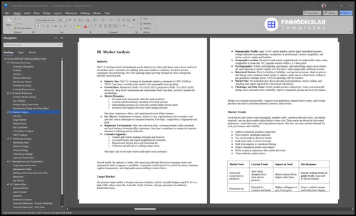 local artisan store business plan marketing analysis financialmodelslab