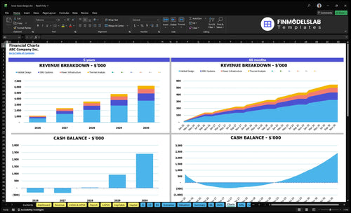 lunar base design financial model charts financialmodelslab