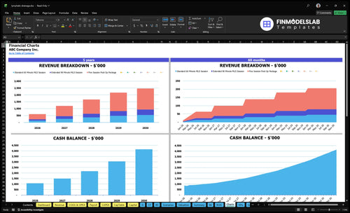 lymphatic drainage financial model charts financialmodelslab