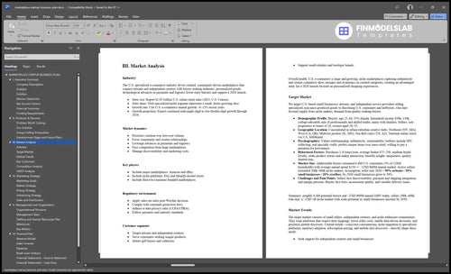 marketplace startup business plan marketing analysis financialmodelslab