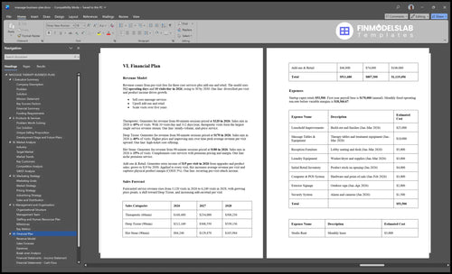massage business plan financial plan financialmodelslab