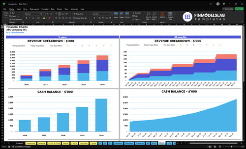 massage financial model charts financialmodelslab