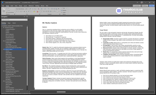material takeoff business plan marketing analysis financialmodelslab
