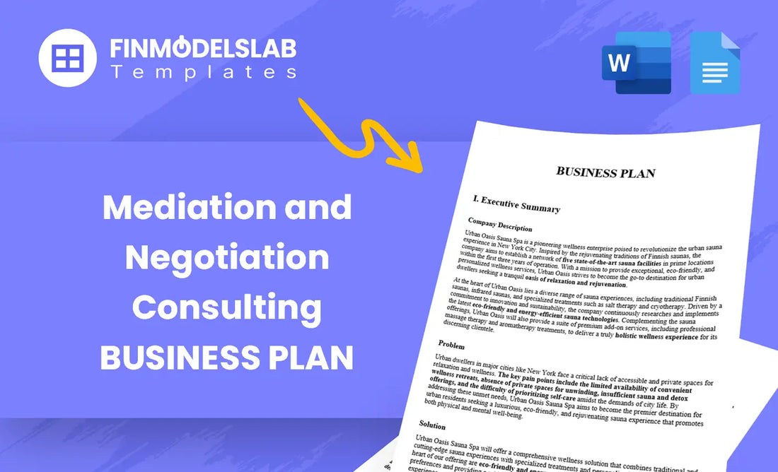 Mediation Negotiation Consultancy Business Plan Head Image Financial Models Lab