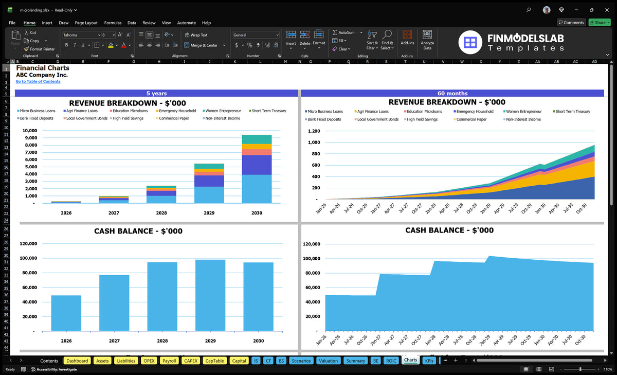Microlending Five-Year Financial Model