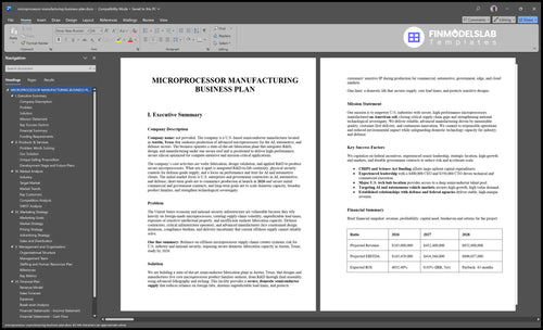 microprocessor manufacturing business plan executive summary financialmodelslab