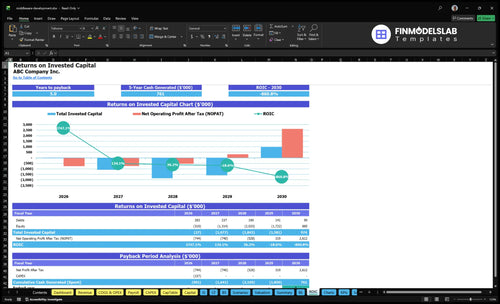 middleware development financial model roic financialmodelslab