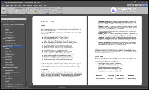 mixed reality experiences business plan marketing analysis financialmodelslab