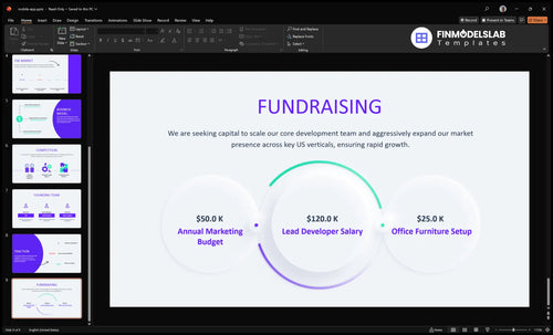mobile app fundraising slide financialmodelslab
