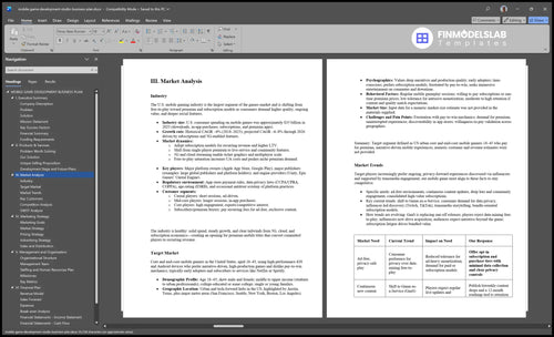 mobile game development studio business plan marketing analysis financialmodelslab