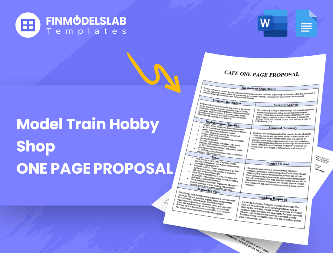 Model Train Hobby Shop Business Proposal