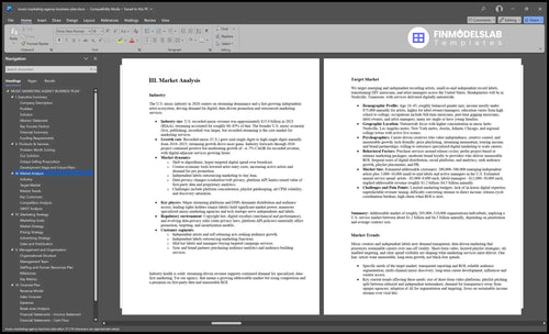 music marketing agency business plan marketing analysis financialmodelslab