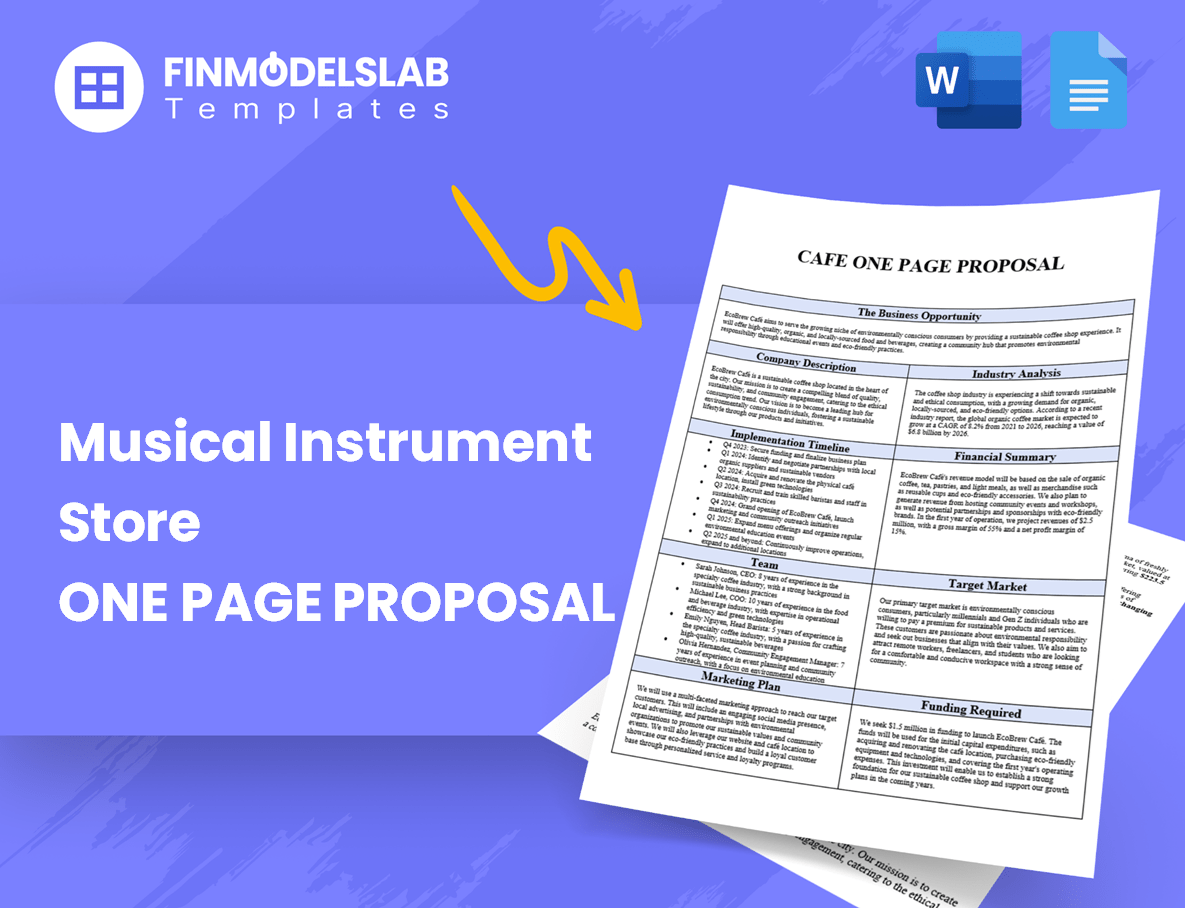 Ready for One-Page Musical Store Pitch?