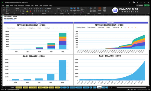 natural hair products e commerce financial model charts financialmodelslab