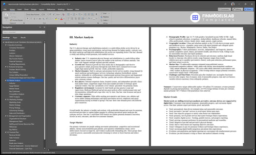 neuromuscular training business plan marketing analysis financialmodelslab