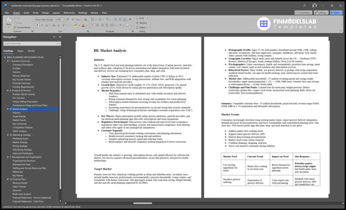 nutritionist meal planning app business plan marketing analysis financialmodelslab