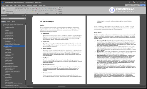 occupational therapy center business plan marketing analysis financialmodelslab