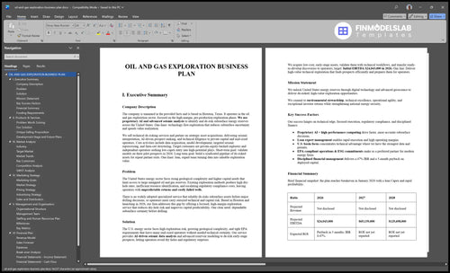 oil and gas exploration business plan executive summary financialmodelslab